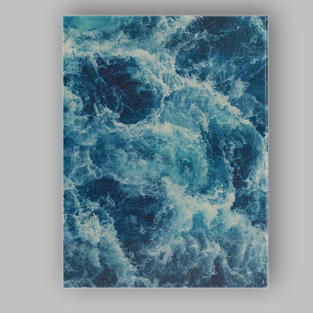 Deep Blue Ocean Waves Abstract Seascape Texture Canvas Wall Art Print Decor Picture Ready to Hang