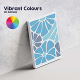 Modern Coastal Blue Floral Colour Block Abstract Canvas Wall Art Print Decor Picture Ready to Hang