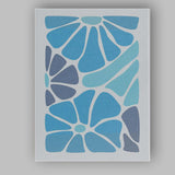 Modern Coastal Blue Floral Colour Block Abstract Canvas Wall Art Print Decor Picture Ready to Hang