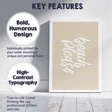 Beach Please Neutral Coastal Typography Canvas Wall Art Print Decor Picture Ready to Hang