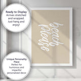 Beach Please Neutral Coastal Typography Canvas Wall Art Print Decor Picture Ready to Hang