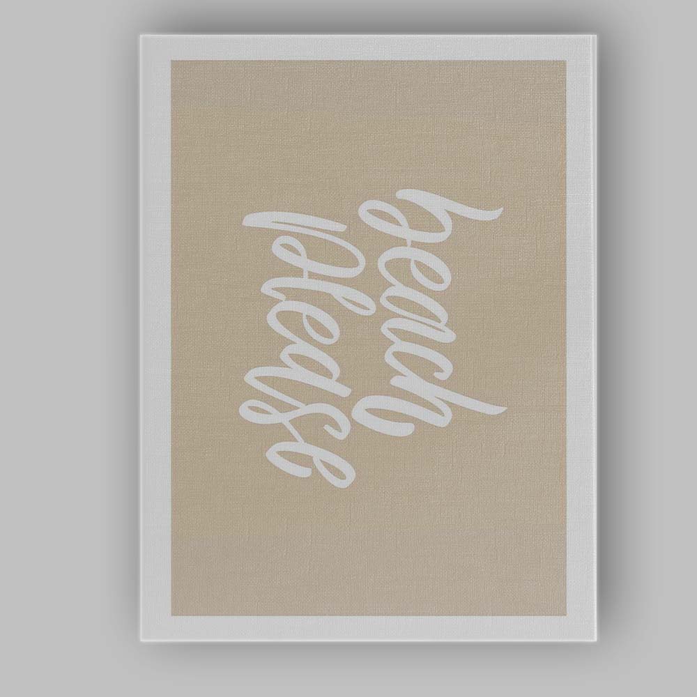 Beach Please Neutral Coastal Typography Canvas Wall Art Print Decor Picture Ready to Hang