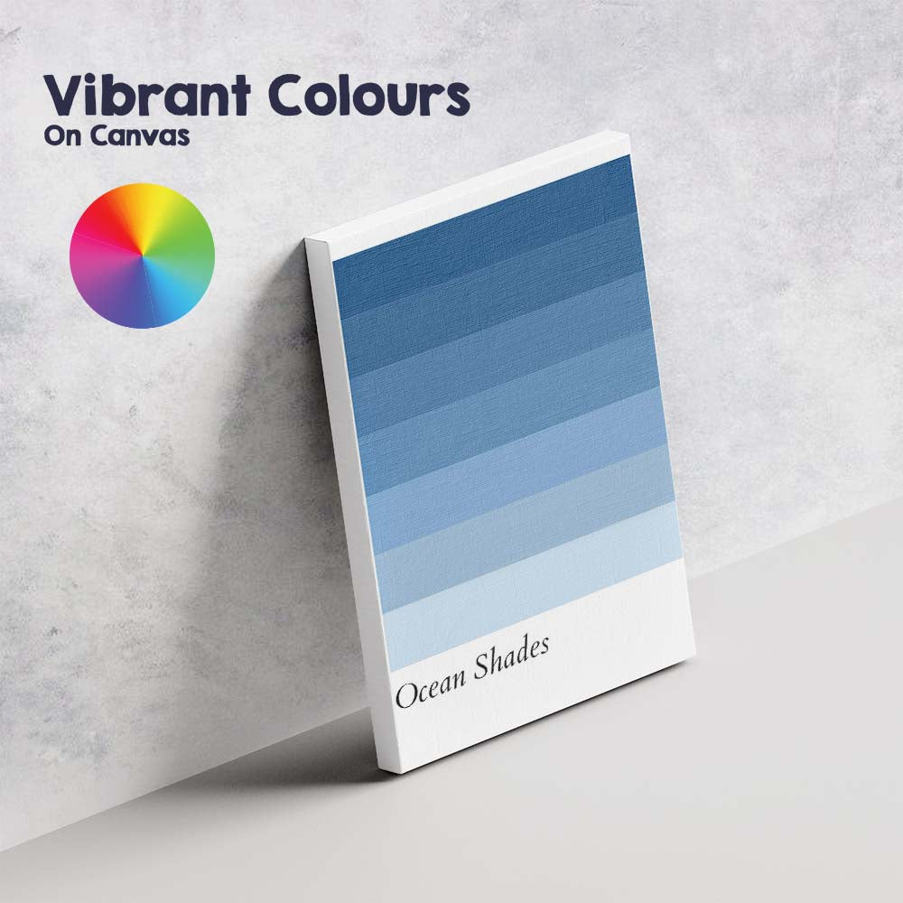 Ocean Shades Blue Colour Palette Minimal Poster Canvas Wall Art Print Decor Picture Ready to Hang