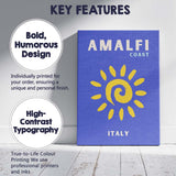Amalfi Coast Italy Retro Travel Poster Canvas Wall Art Print Decor Picture Ready to Hang