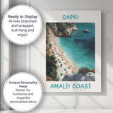 Capri Amalfi Coast Italy Scenic Beach Travel Poster Canvas Wall Art Print Decor Picture Ready to Hang