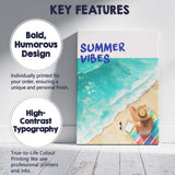 Summer Vibes Beach Relaxation Coastal Holiday Illustration Canvas Wall Art Print Decor Picture Ready to Hang