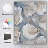 Abstract Oyster Shell Coastal Textured Painting Canvas Wall Art Print Decor Picture Ready to Hang