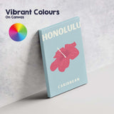 Honolulu Caribbean Pink Hibiscus Tropical Floral Poster Canvas Wall Art Print Decor Picture Ready to Hang