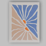 Minimalist Blue Beige Abstract Botanical Floral Shapes Canvas Wall Art Print Decor Picture Ready to Hang