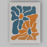 Abstract Teal Orange Organic Shapes Modern Minimalist Canvas Wall Art Print Decor Picture Ready to Hang