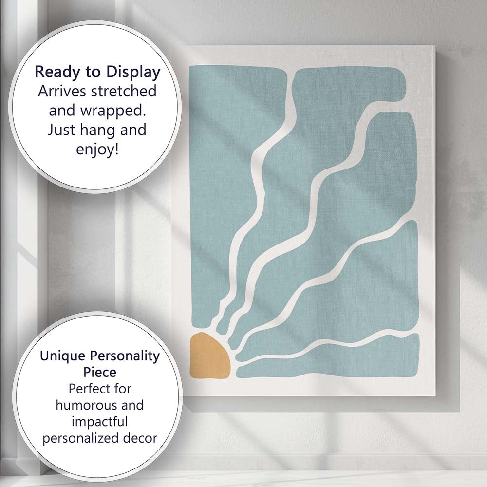 Minimalist Sage Green Abstract Organic Shapes Canvas Wall Art Print Decor Picture Ready to Hang