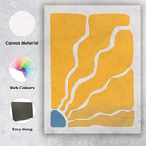 Minimalist Mustard Yellow Abstract Organic Shapes Canvas Wall Art Print Decor Picture Ready to Hang