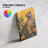 Majestic Bengal Tiger Jungle Botanical Wildlife Canvas Wall Art Print Decor Picture Ready to Hang