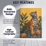 Majestic Bengal Tiger Jungle Botanical Wildlife Canvas Wall Art Print Decor Picture Ready to Hang