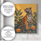 Majestic Bengal Tiger Jungle Botanical Wildlife Canvas Wall Art Print Decor Picture Ready to Hang