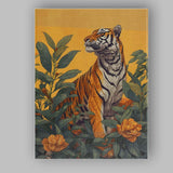 Majestic Bengal Tiger Jungle Botanical Wildlife Canvas Wall Art Print Decor Picture Ready to Hang