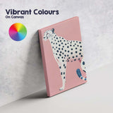 Minimalist White Cheetah Pink Background Modern Wildlife Canvas Wall Art Print Decor Picture Ready to Hang