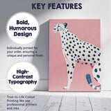 Minimalist White Cheetah Pink Background Modern Wildlife Canvas Wall Art Print Decor Picture Ready to Hang
