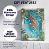 Leopard Swimming In Luxury Tropical Garden Pool Canvas Wall Art Print Decor Picture Ready to Hang