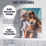 Luxury Barbie Relaxing By Pool In White Bikini Canvas Wall Art Print Decor Picture Ready to Hang