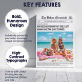 Summer Girls Beach Picnic Newspaper Front Page Canvas Wall Art Print Decor Picture Ready to Hang