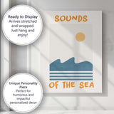 Minimalist Sounds Of The Sea Coastal Typography Canvas Wall Art Print Decor Picture Ready to Hang
