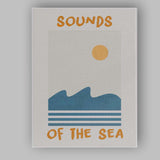 Minimalist Sounds Of The Sea Coastal Typography Canvas Wall Art Print Decor Picture Ready to Hang
