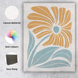 Scandinavian Mustard Floral Botanical Abstract Illustration Canvas Wall Art Print Decor Picture Ready to Hang