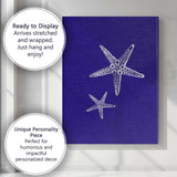 White Nautical Starfish Coastal Marine Illustration Canvas Wall Art Print Decor Picture Ready to Hang