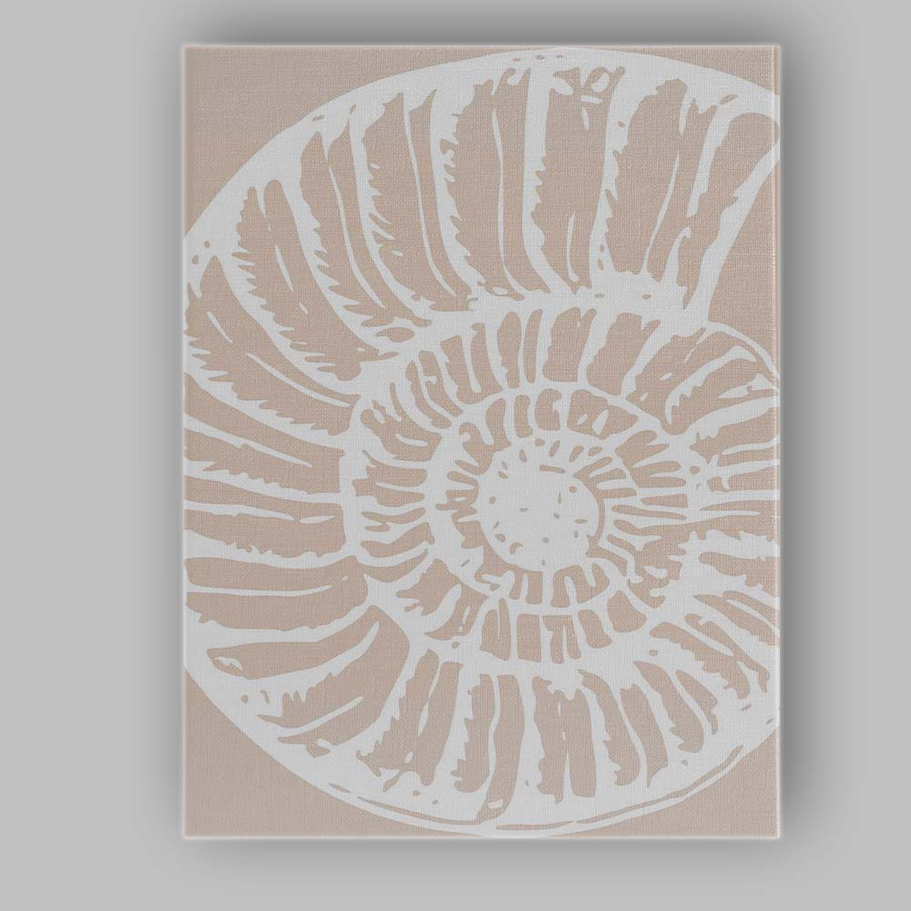 Minimalist Nautilus Shell Coastal Fossil Illustration Canvas Wall Art Print Decor Picture Ready to Hang