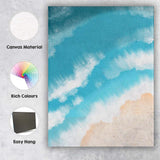 Abstract Aerial Ocean Waves Sandy Beach Canvas Wall Art Print Decor Picture Ready to Hang