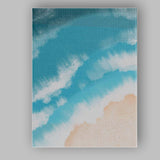 Abstract Aerial Ocean Waves Sandy Beach Canvas Wall Art Print Decor Picture Ready to Hang