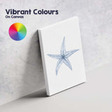 Minimalist Blue Starfish Watercolour Illustration Canvas Wall Art Print Decor Picture Ready to Hang