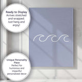Minimalist White Ocean Wave Line Drawing Canvas Wall Art Print Decor Picture Ready to Hang