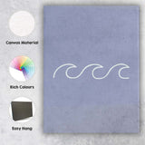 Minimalist White Ocean Wave Line Drawing Canvas Wall Art Print Decor Picture Ready to Hang