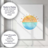 Watercolour Ocean Sunset Coastal Landscape Canvas Wall Art Print Decor Picture Ready to Hang