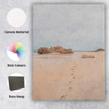 Minimalist Sandy Beach Footprints Coastal Landscape Photography Canvas Wall Art Print Decor Picture Ready to Hang