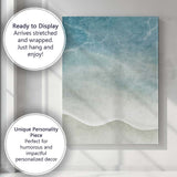 Soft Blue Watercolour Ocean Shoreline Abstract Coastal Canvas Wall Art Print Decor Picture Ready to Hang