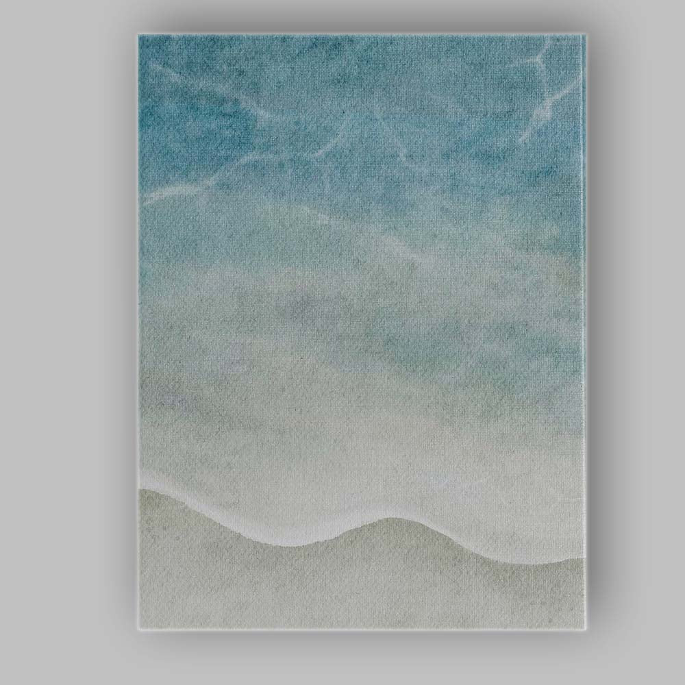 Soft Blue Watercolour Ocean Shoreline Abstract Coastal Canvas Wall Art Print Decor Picture Ready to Hang