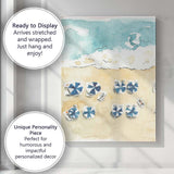 Watercolour Beach Umbrellas Aerial Coastal Holiday Scene Canvas Wall Art Print Decor Picture Ready to Hang