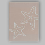 Minimalist White Starfish Coastal Line Art Canvas Wall Art Print Decor Picture Ready to Hang