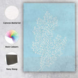 Light Blue Coastal Sea Fan Coral Illustration Canvas Wall Art Print Decor Picture Ready to Hang