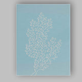 Light Blue Coastal Sea Fan Coral Illustration Canvas Wall Art Print Decor Picture Ready to Hang