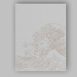 Minimalist Ocean Wave And Sailing Boat Line Art Canvas Wall Art Print Decor Picture Ready to Hang