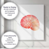 Coral Pink Nautilus Shell Watercolour Illustration Canvas Wall Art Print Decor Picture Ready to Hang