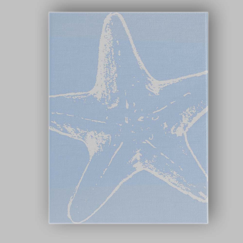 Minimalist Coastal Starfish Silhouette Illustration Canvas Wall Art Print Decor Picture Ready to Hang