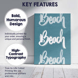Modern Beach Typography Coastal Quote Design Canvas Wall Art Print Decor Picture Ready to Hang