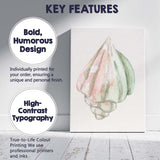 Pastel Pink Green Watercolour Seashell Illustration Canvas Wall Art Print Decor Picture Ready to Hang