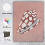 Terracotta Spotted Cone Shell Watercolour Coastal Illustration Canvas Wall Art Print Decor Picture Ready to Hang