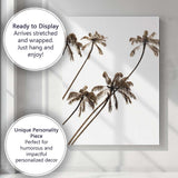 Sepia Tropical Palm Trees Coastal Photography Canvas Wall Art Print Decor Picture Ready to Hang